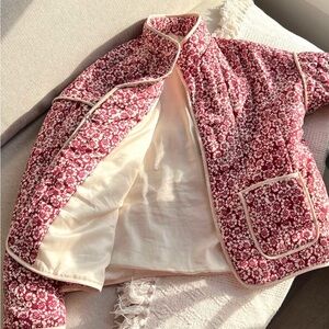 Floral quilted jacket for women